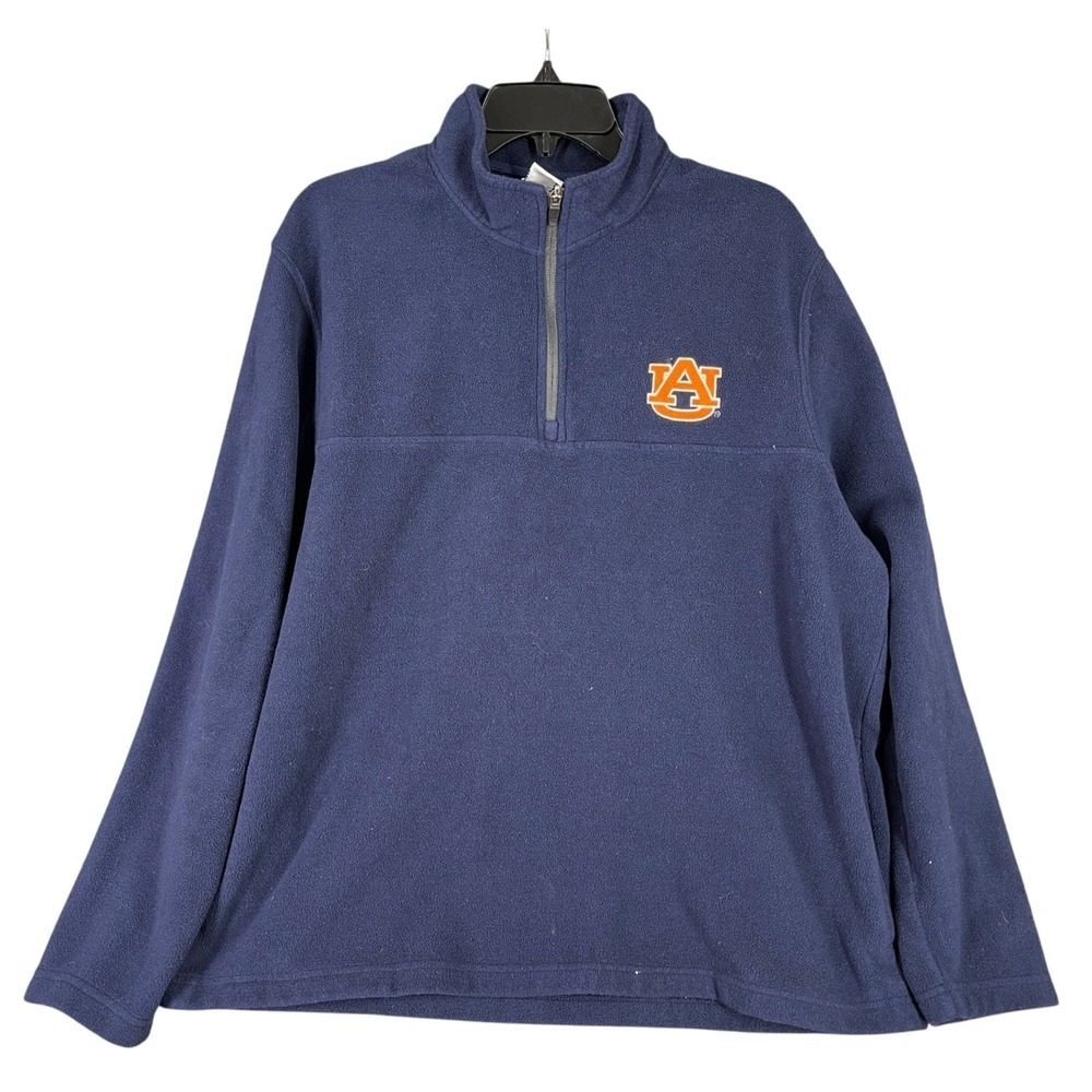 Auburn University Tigers Fleece Pullover Sweater NCAA 1/4 Zip Mens L‎ Champion